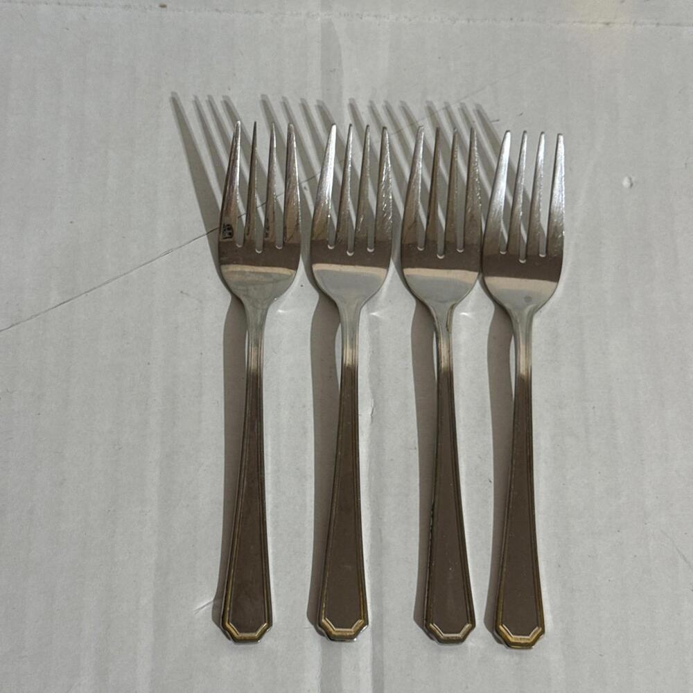 Set of 4 Towle 18/8 Stainless Steel Vintage Salad Forks - Picture 3 of 7